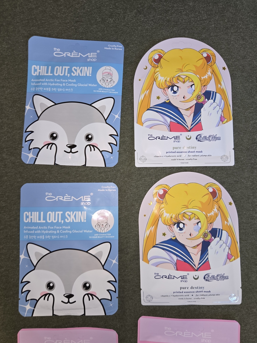 The Crème Shop Women's Sheet Mask Set — Pink, Blue, White Character Masks - Picture 3 of 3